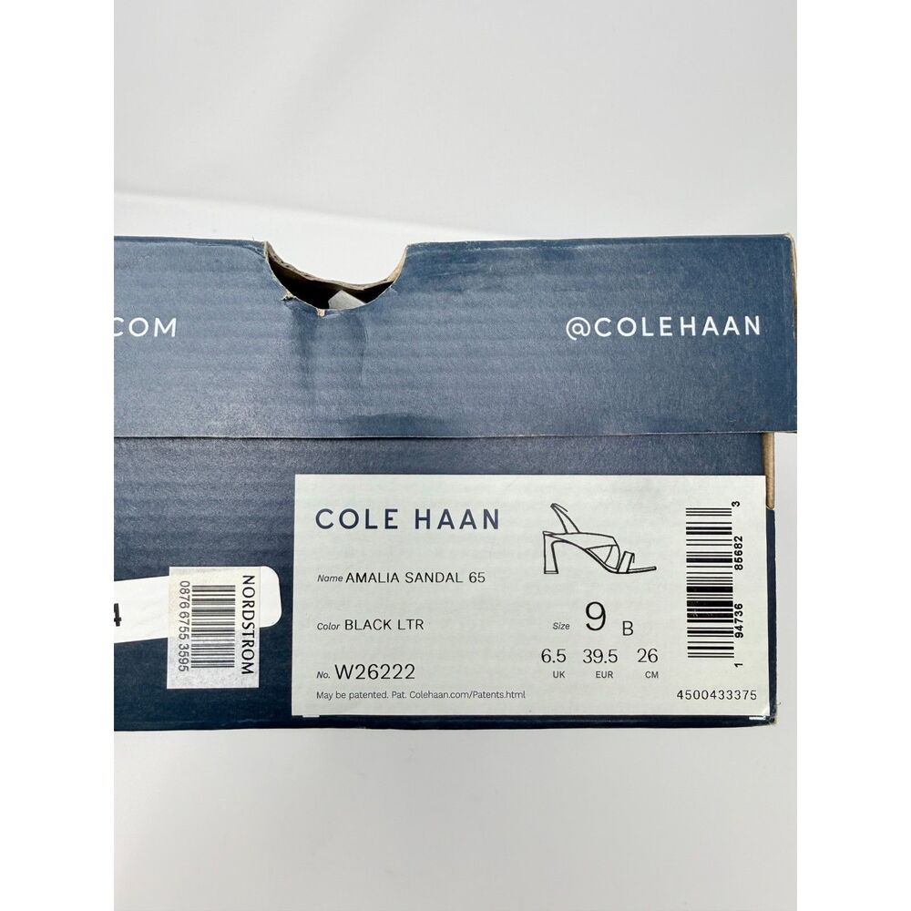 BNIB Cole Haan Grand 360 Amalia 65 Strappy Heeled Sandals in Black Leather Sz 9 - Picture 10 of 14